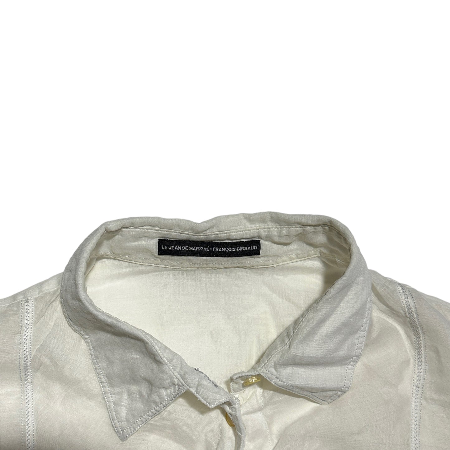 00’s Marithé François Girbaud Smocked Ramie Shirt (S)