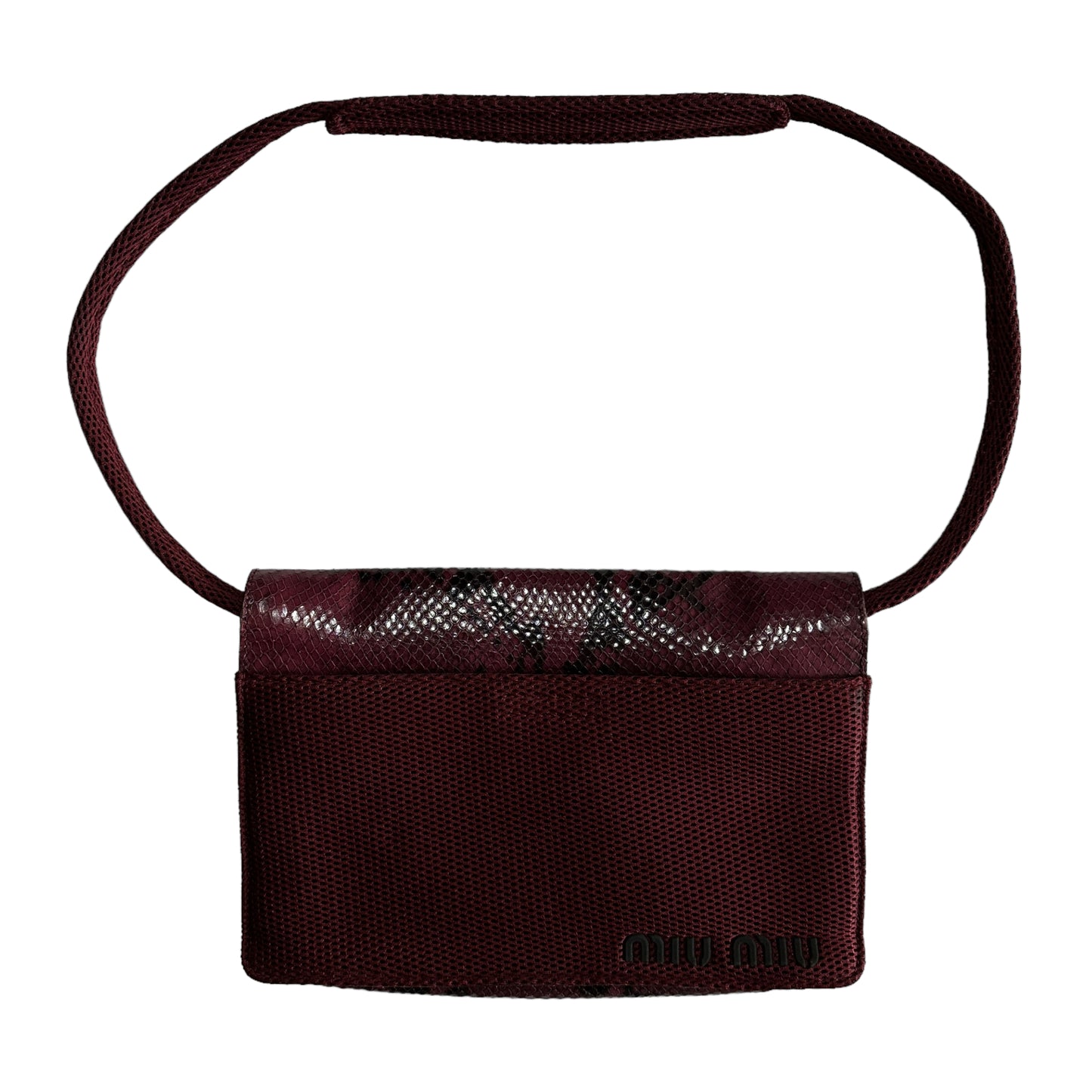 F/W 1999 Miu Miu Python Mesh Burgundy Shoulder Bag