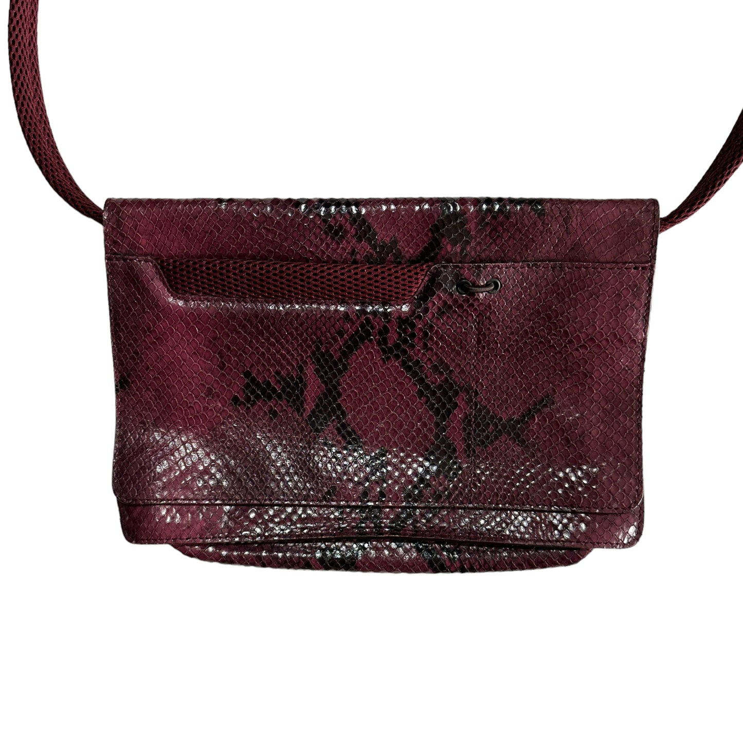F/W 1999 Miu Miu Python Mesh Burgundy Shoulder Bag