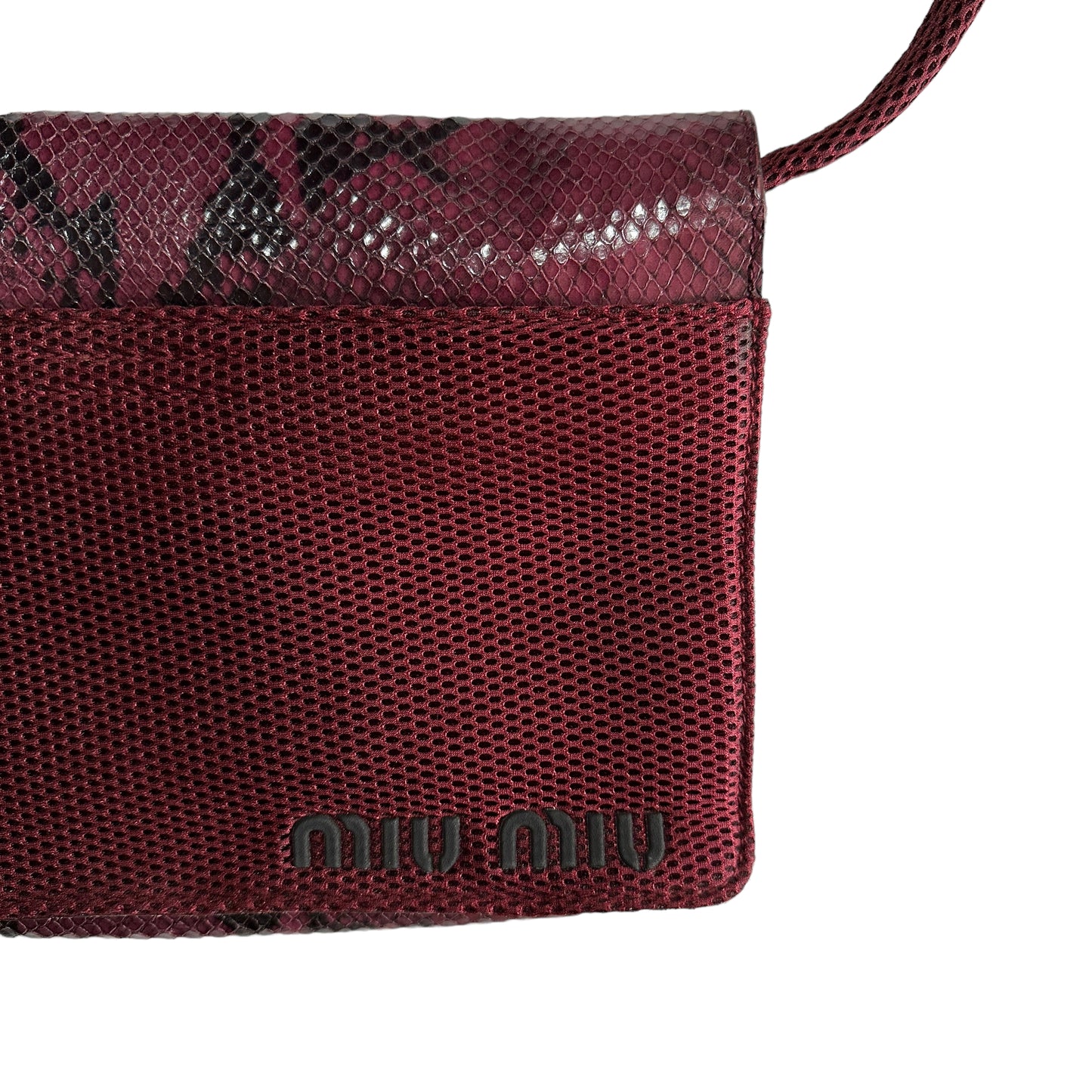F/W 1999 Miu Miu Python Mesh Burgundy Shoulder Bag