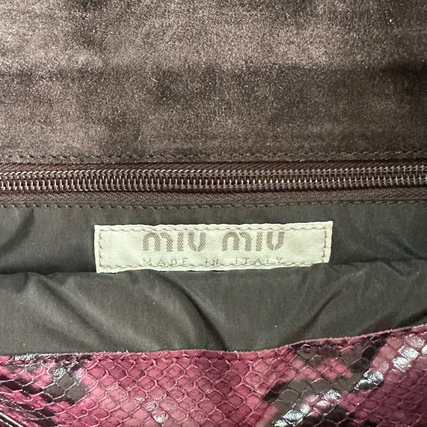 F/W 1999 Miu Miu Python Mesh Burgundy Shoulder Bag