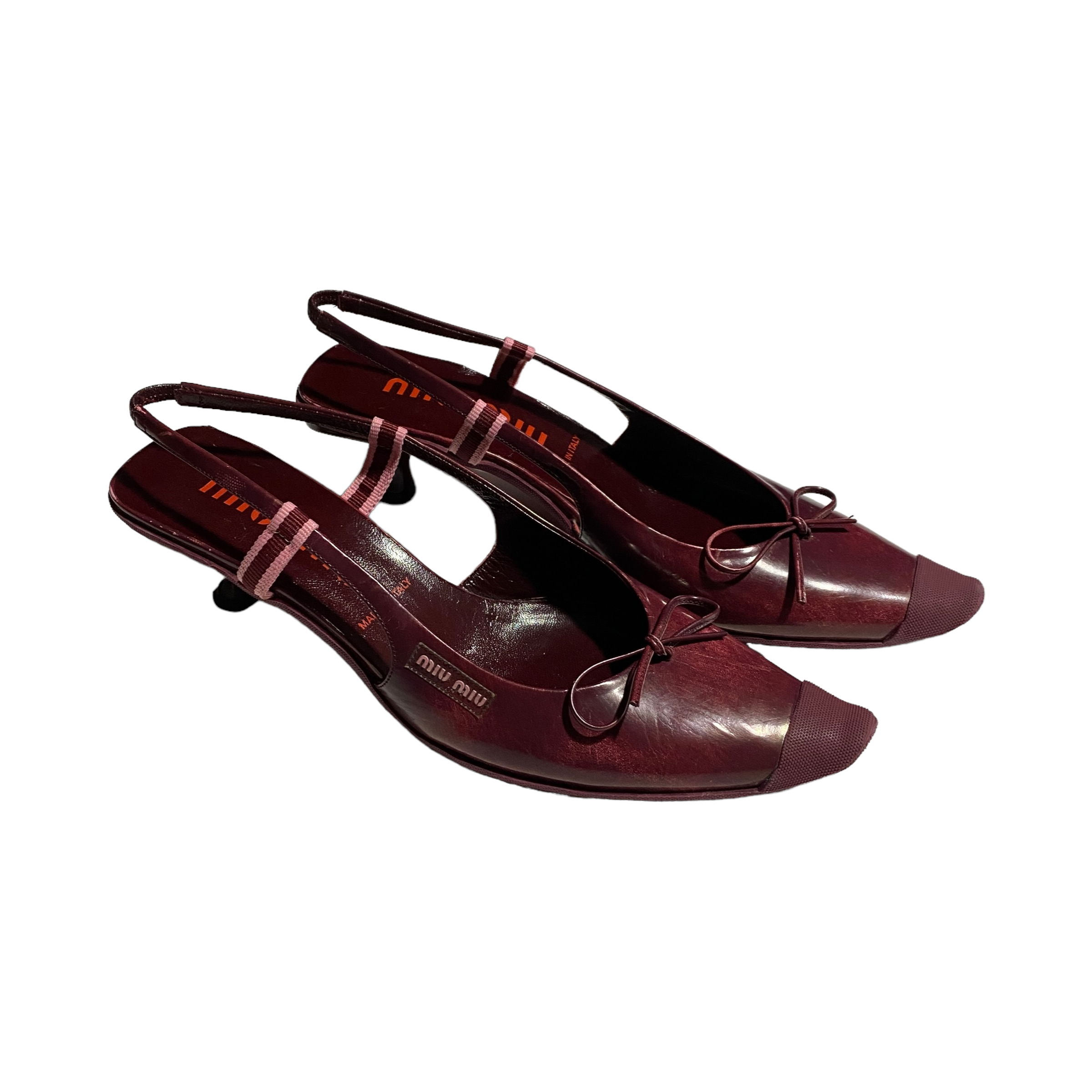 S/S 2000 Miu Miu Kitten Heels Mules (38EU) – Bintagged S/S 2000 Miu Miu Kitten Heels Mules (38EU) – Bintagged