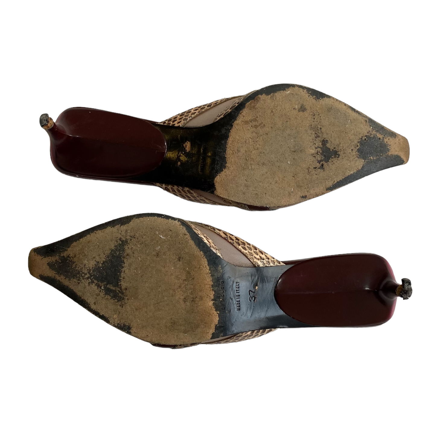 S/S 2000 Python Kitten Heels Mules (37EU)