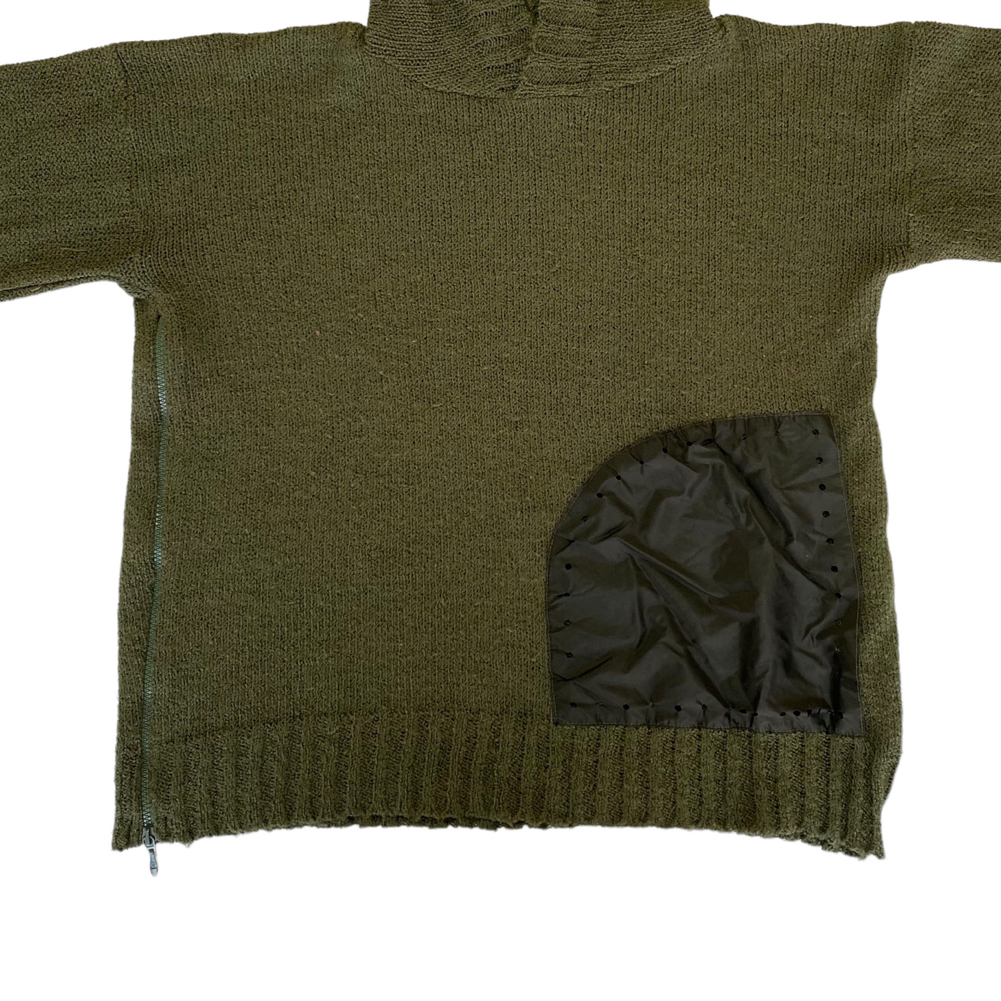 2000's Hooded Khaki Knit (L)
