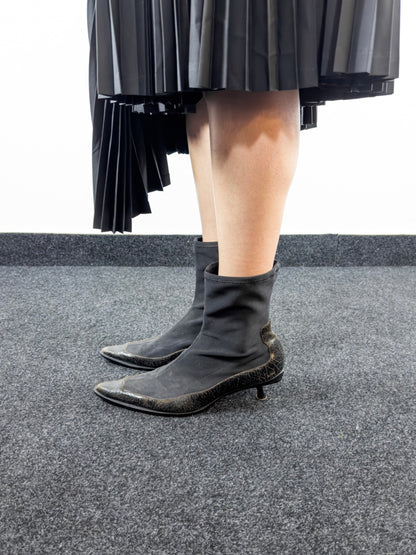 F/W 2001 Socks Leather Heels (40EU)