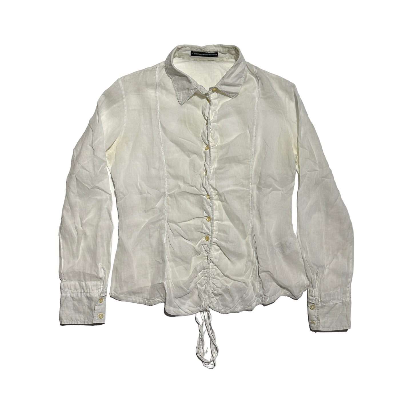 00’s Marithé François Girbaud Smocked  Ramie Shirt (S)