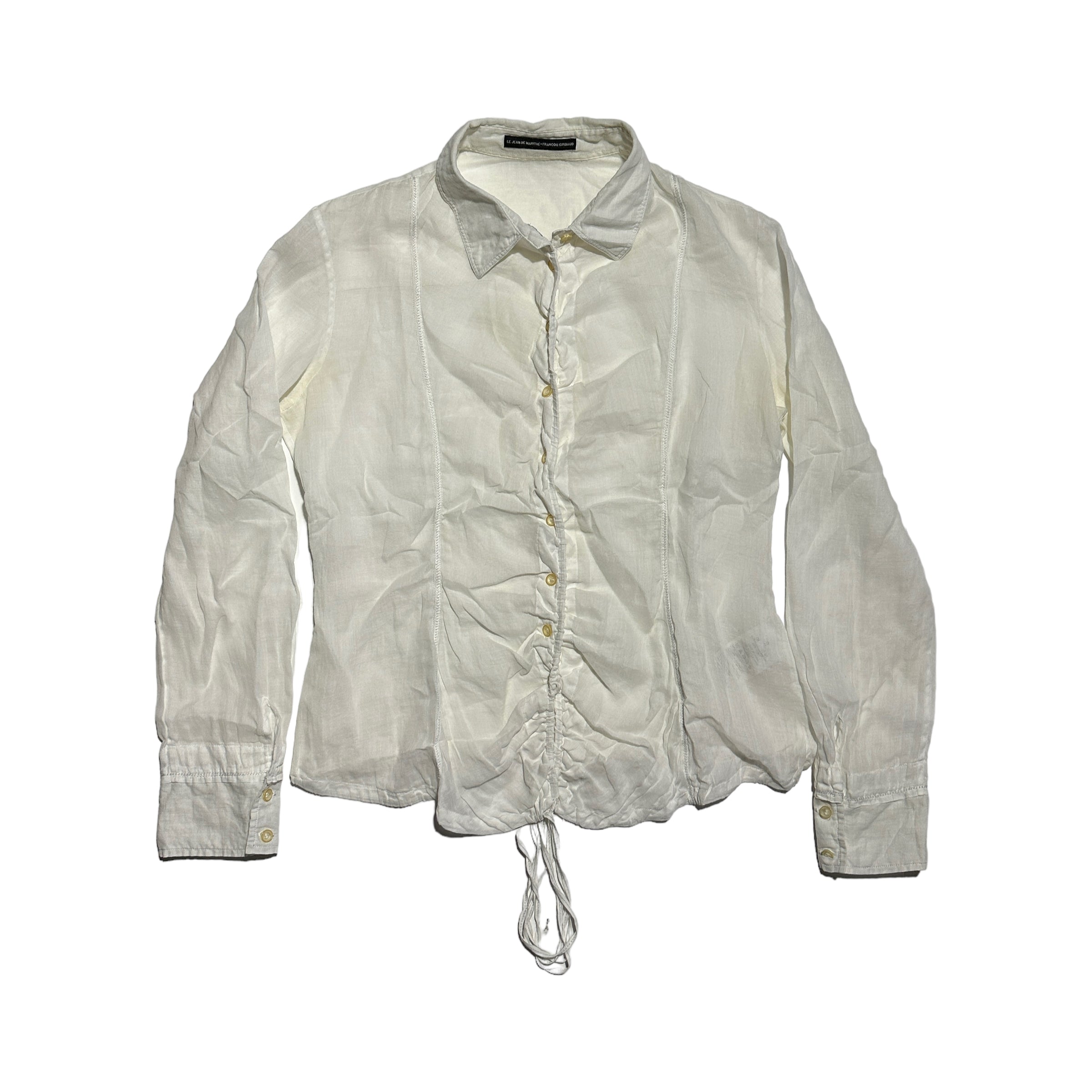 00’s Marithé François Girbaud Smocked  Ramie Shirt (S)