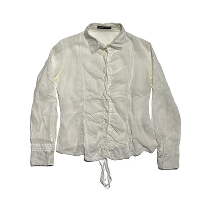00’s Marithé François Girbaud Smocked  Ramie Shirt (S)