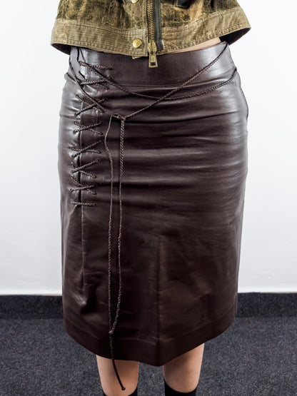 2000's Leather Knee Skirt (38W)