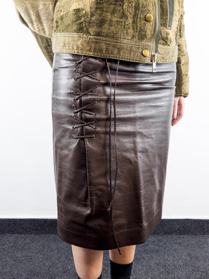 2000's Leather Knee Skirt (38W)
