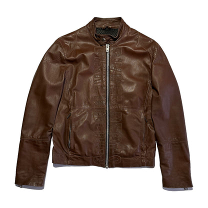 1990’s Faux Leather Embroidered Biker Jacket (50)