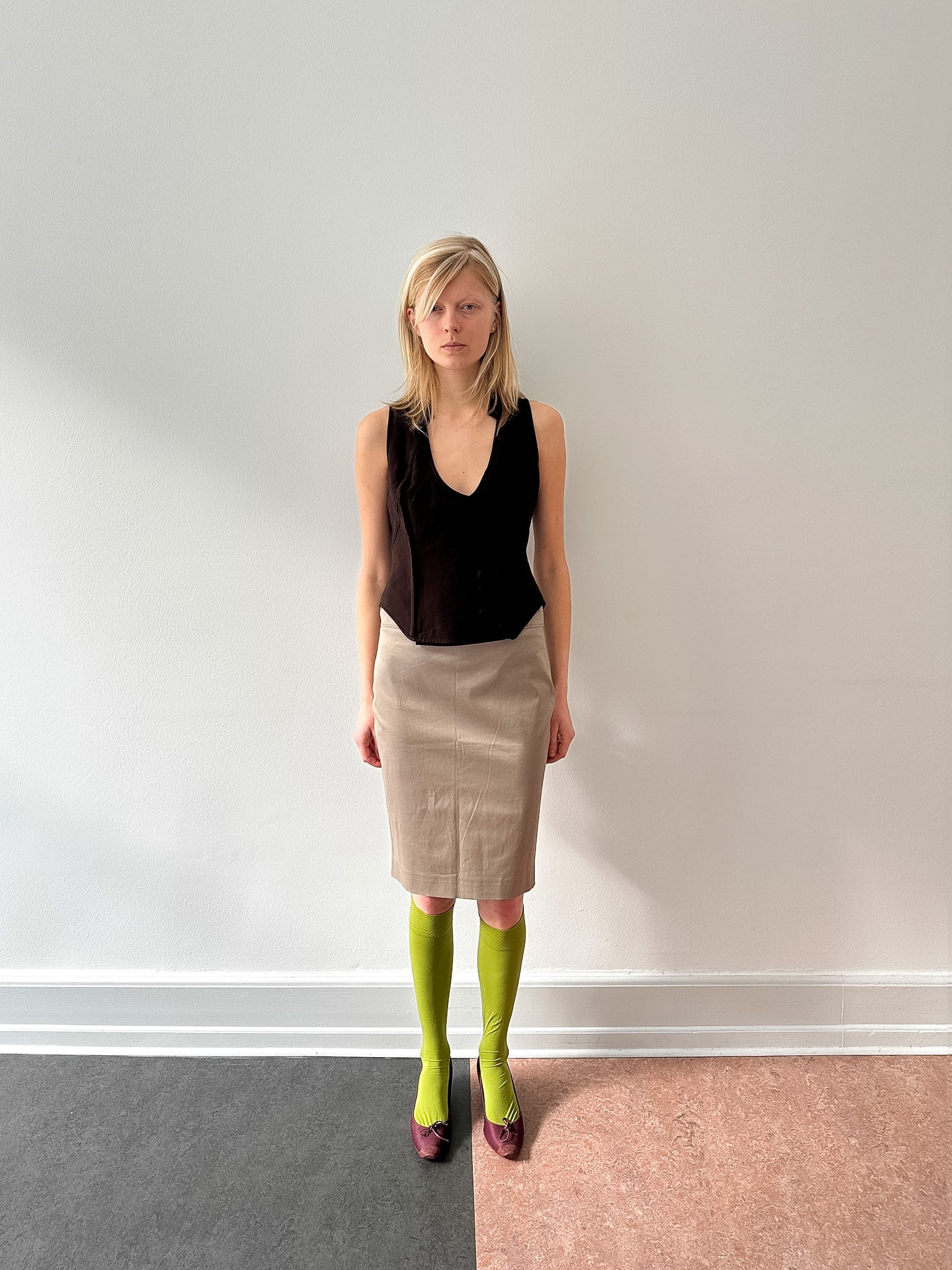 Gucci s/s 2002 beige skirt