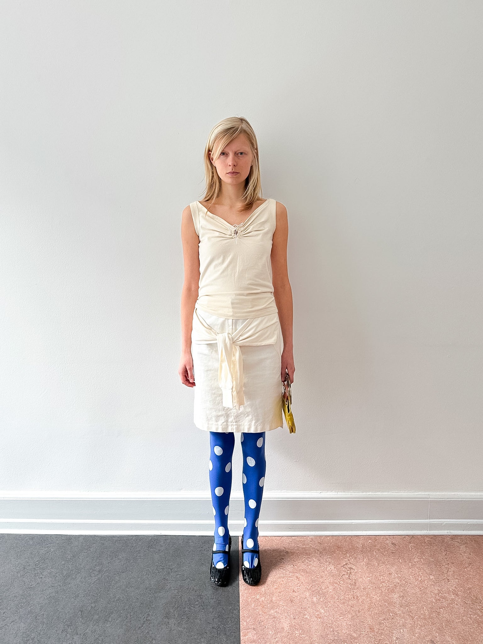 Neil Barrett s/sr 2004 beige cotton skirt