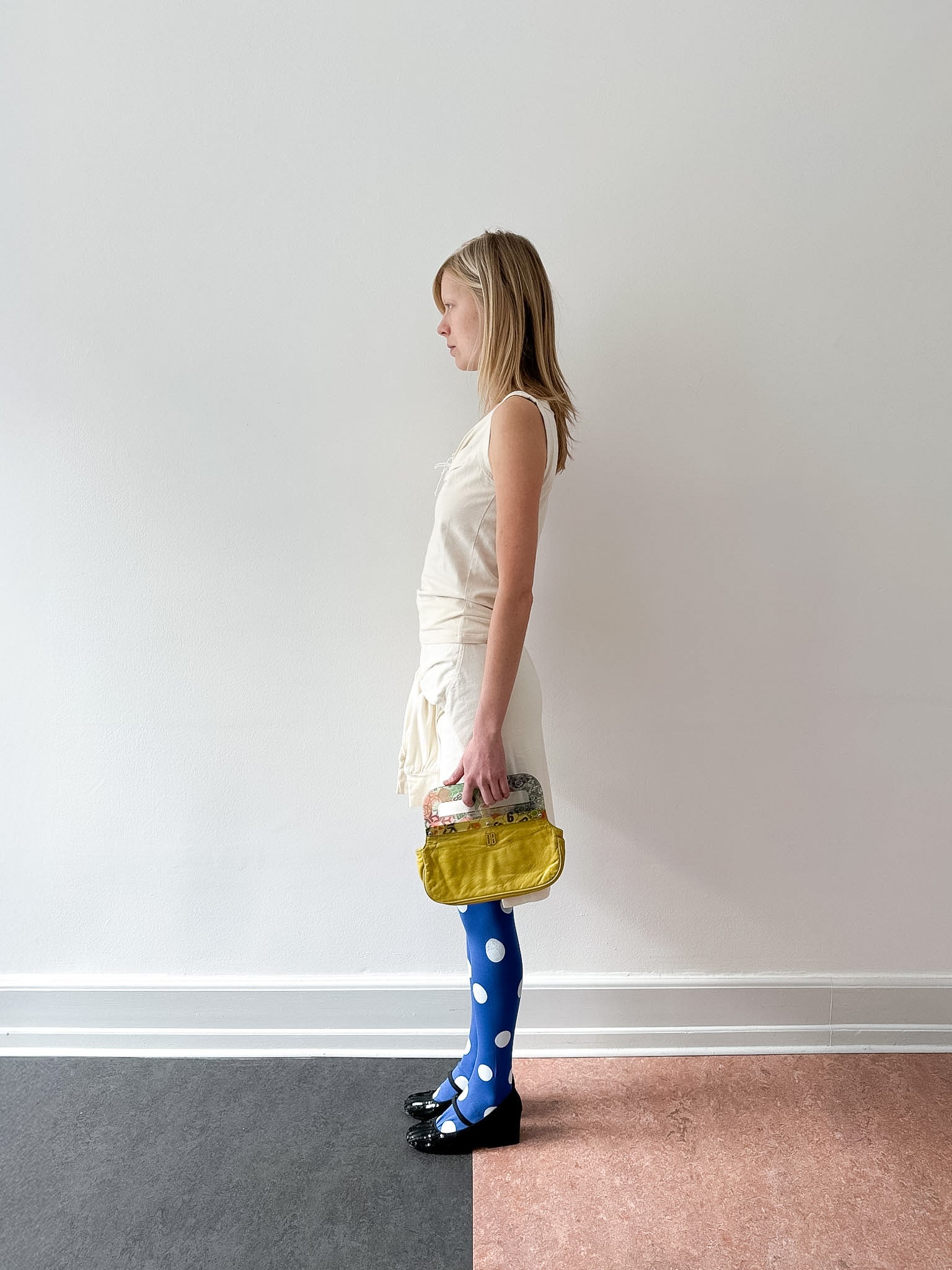 Neil Barrett s/sr 2004 beige cotton skirt
