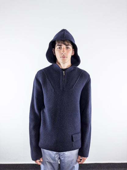 2000's ''Travel Wear Collection'' by Neil Barrett Knit Hoodie (XL)