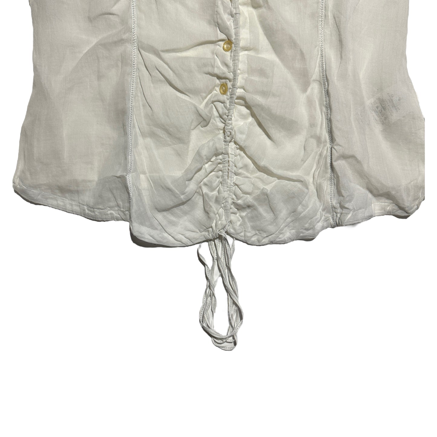 00’s Marithé François Girbaud Smocked  Ramie Shirt (S)