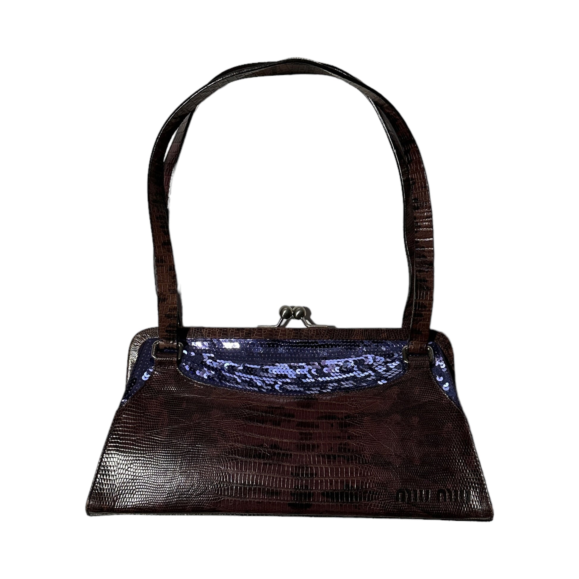 1999 Miu Miu Sequins and Lizard Leather Shoulder Bag – Bintagged