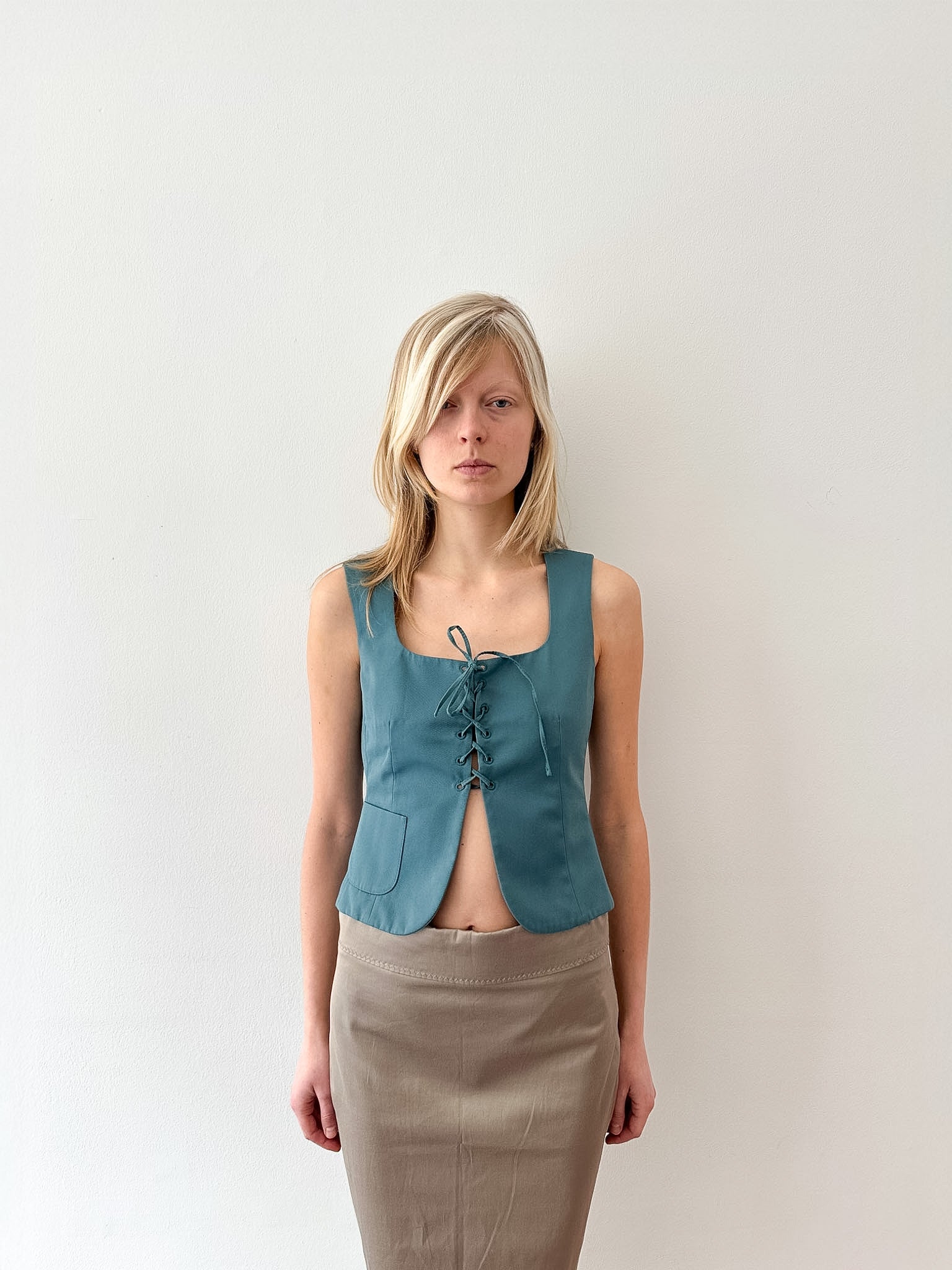 Miu Miu s/s 1998 blue lace up top
