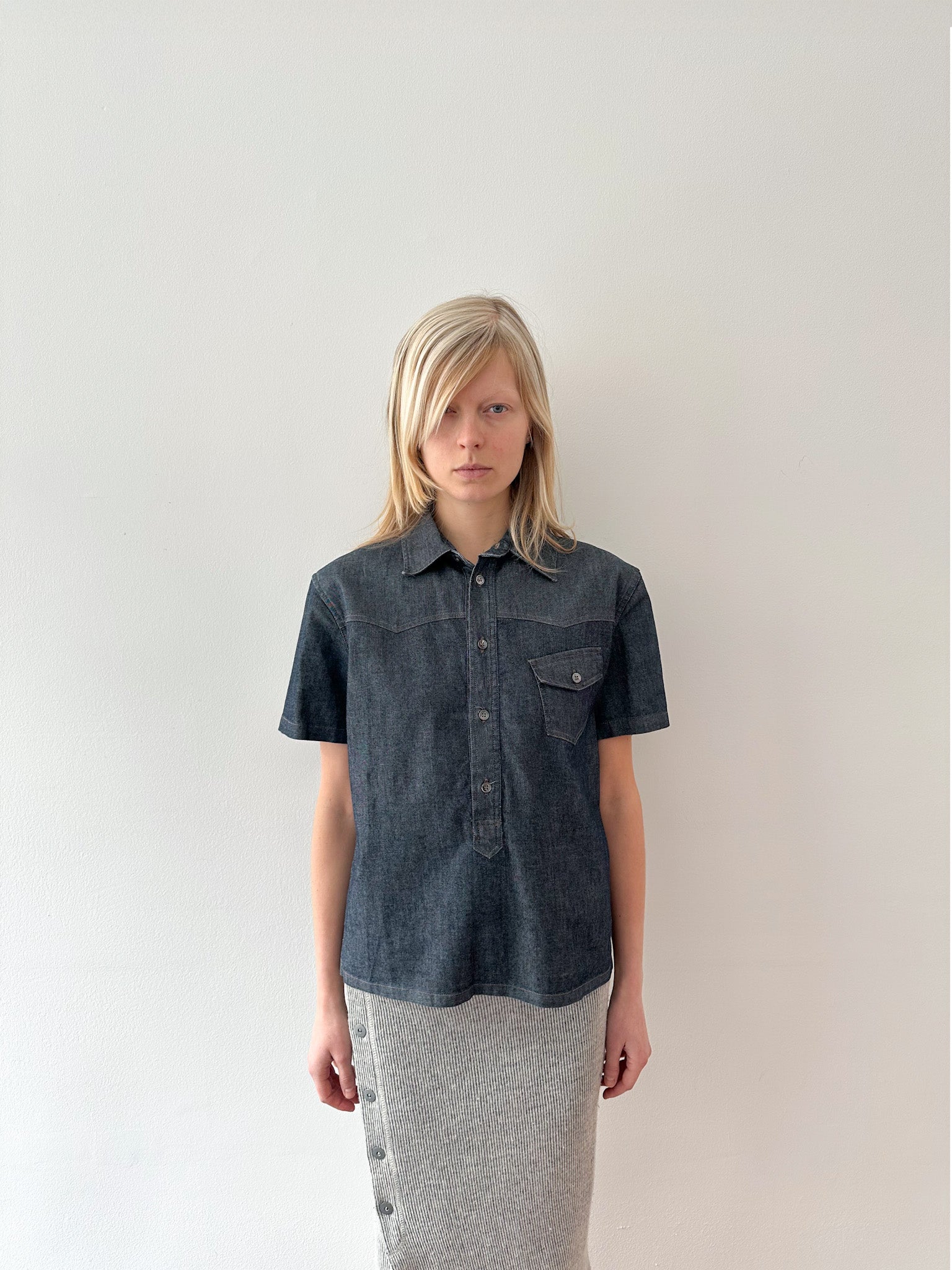 Neil Barrett f/w 2001 dark blue shirt