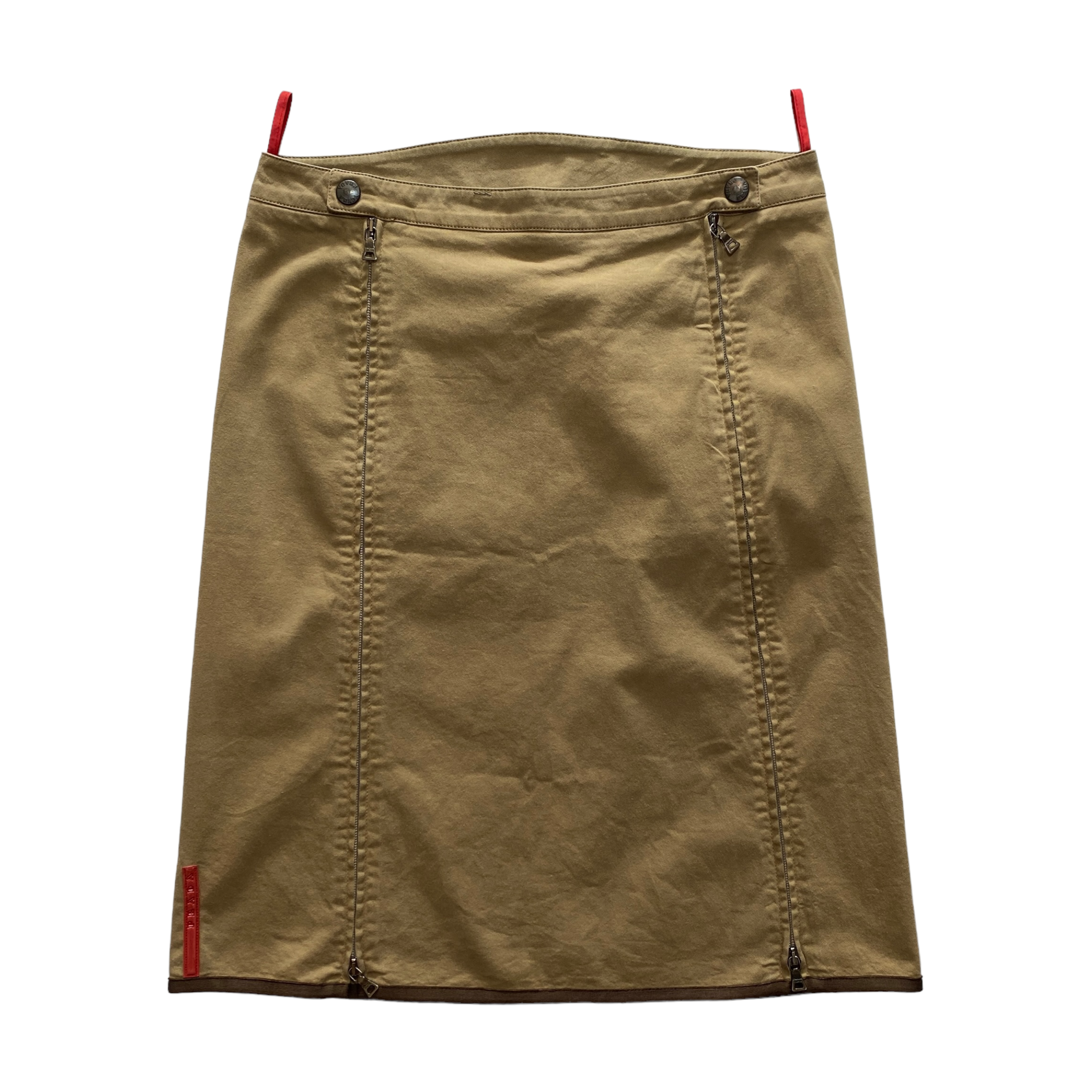 2000’s Double Zip Cotton Knee Skirt (39W)