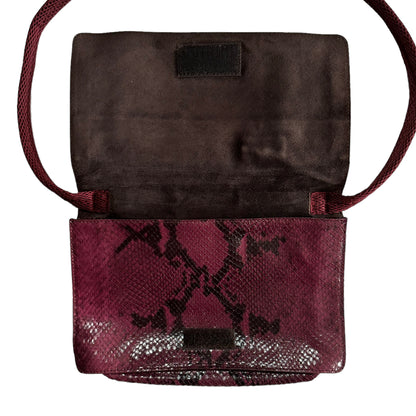 F/W 1999 Miu Miu Python Mesh Burgundy Shoulder Bag