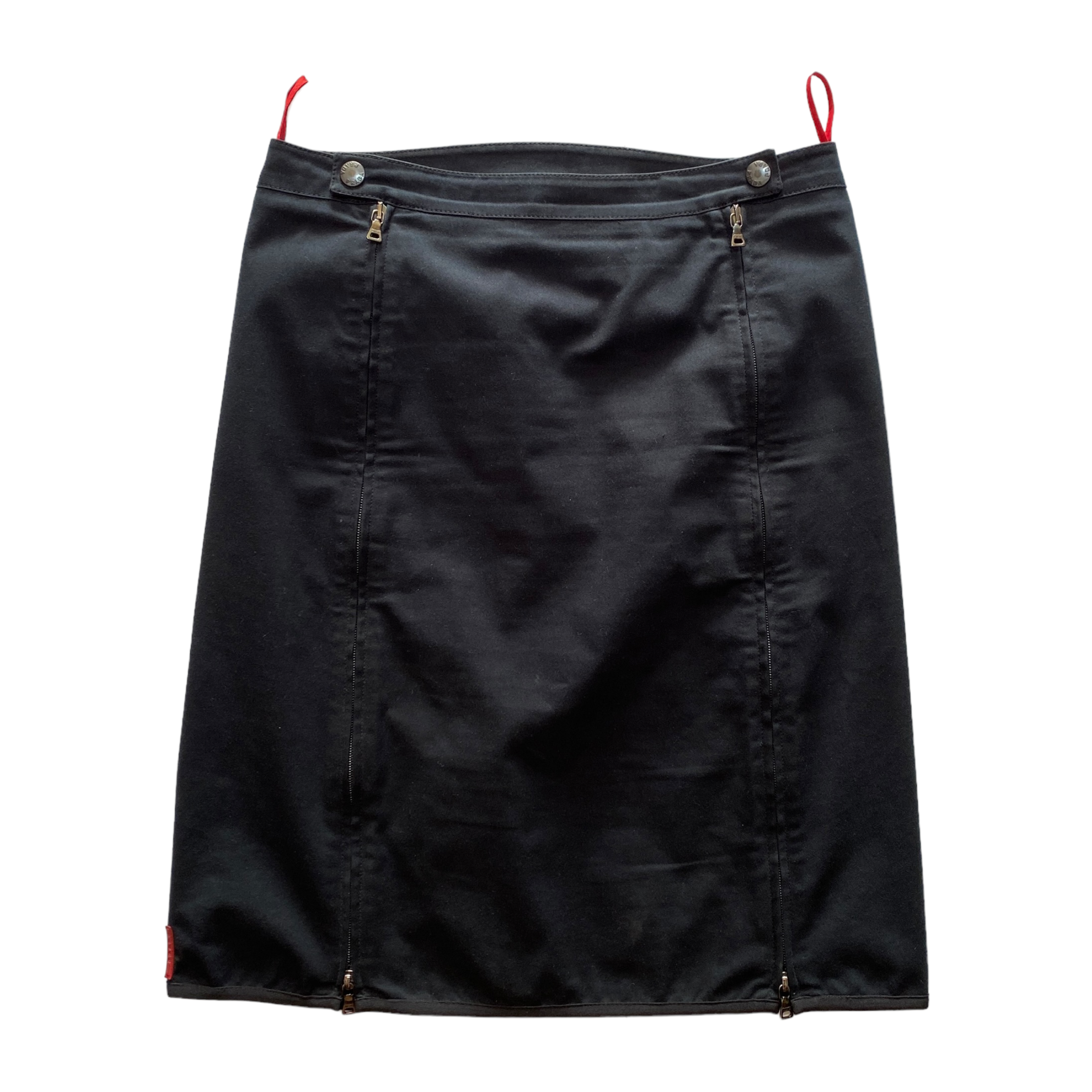 00’s Prada Sport Double Zip Cotton Knee Skirt (38W)