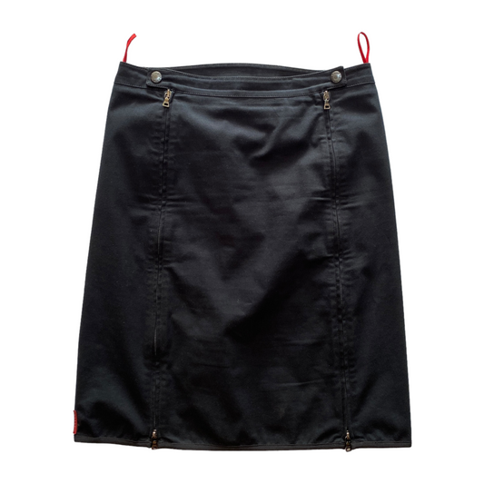 00’s Prada Sport Double Zip Cotton Knee Skirt (38W)