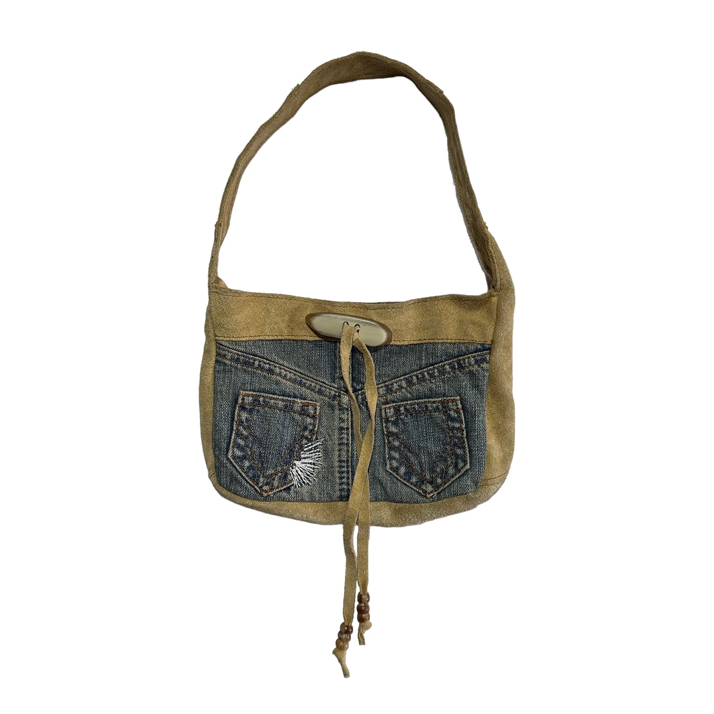 2000's Demin and Leather Shoulder Bag