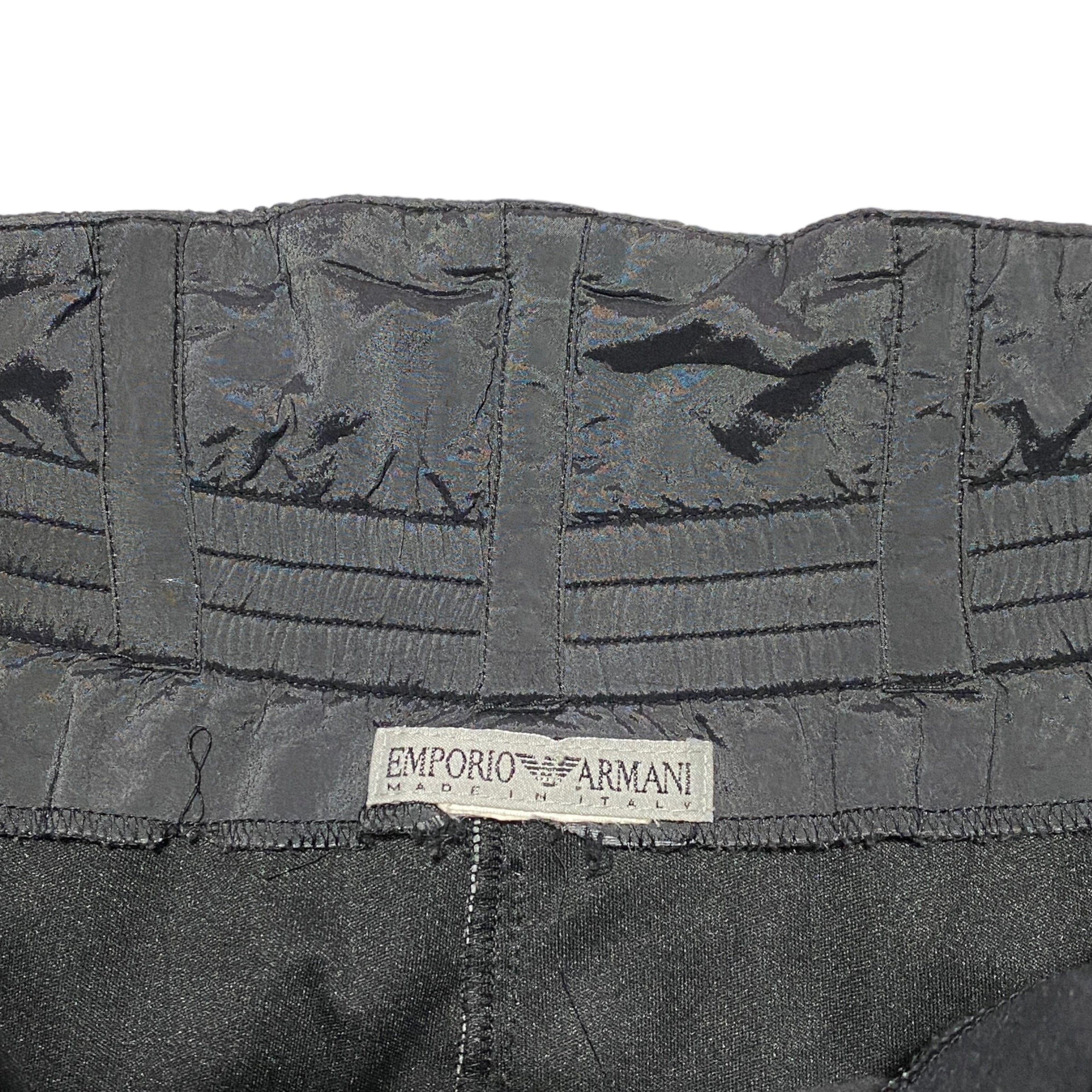 1990's Emporio Armani Paneled Double Zip Knee Skirt (37W)