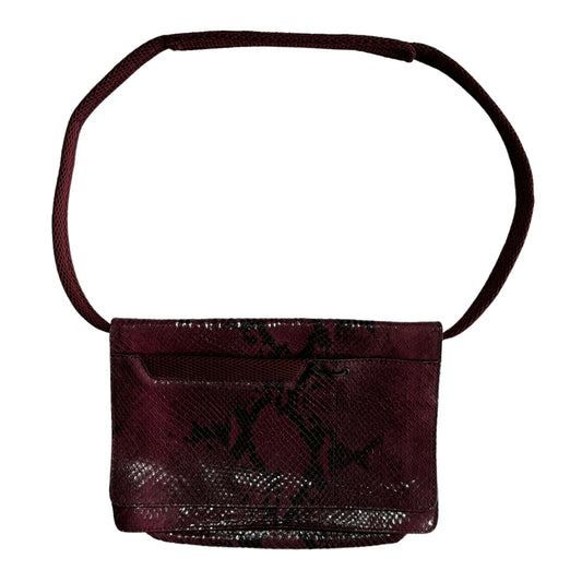 F/W 1999 Miu Miu Python Mesh Burgundy Shoulder Bag