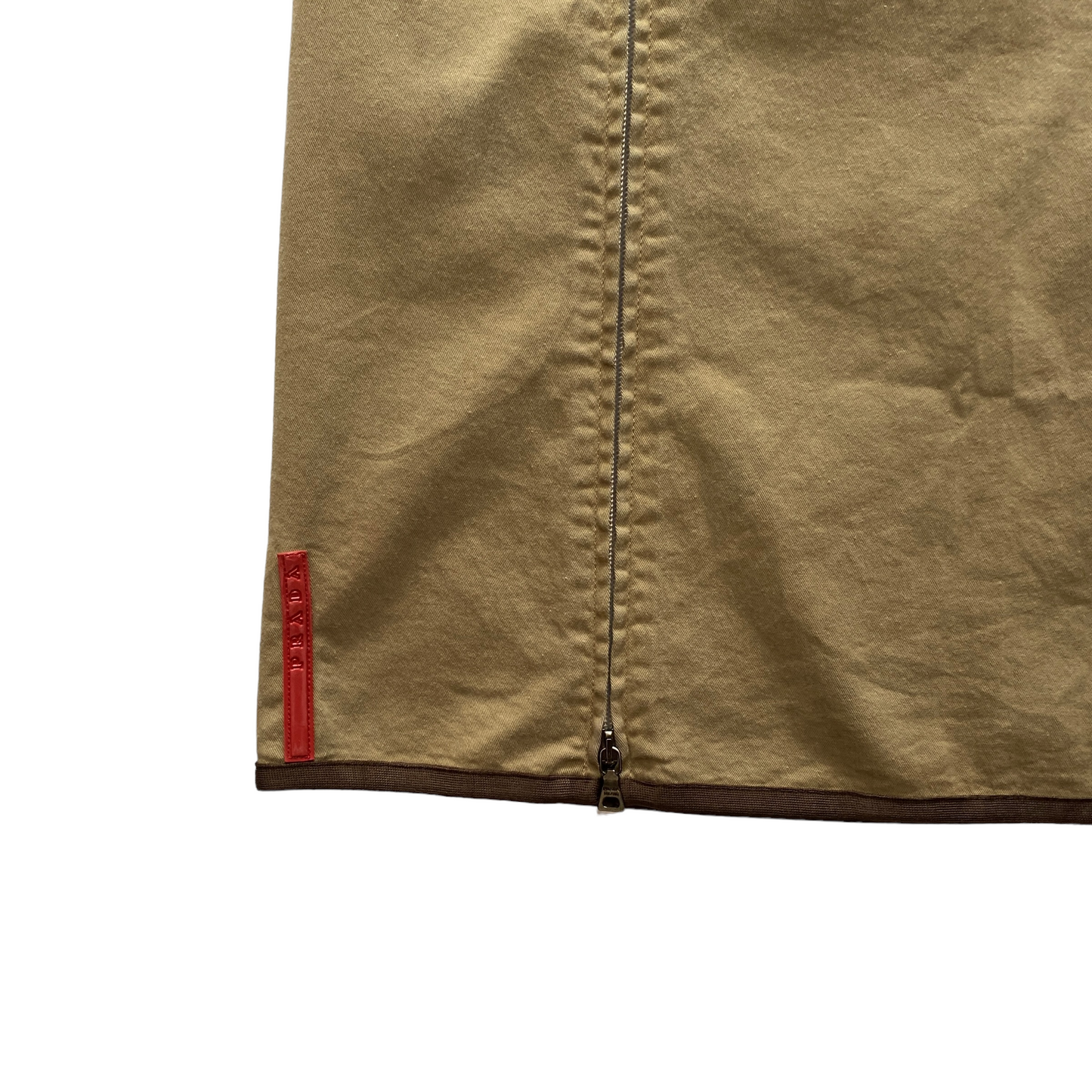00’s Prada Sport Double Zip Cotton Knee Skirt (39W)