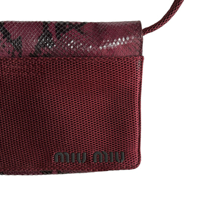 F/W 1999 Miu Miu Python Mesh Burgundy Shoulder Bag