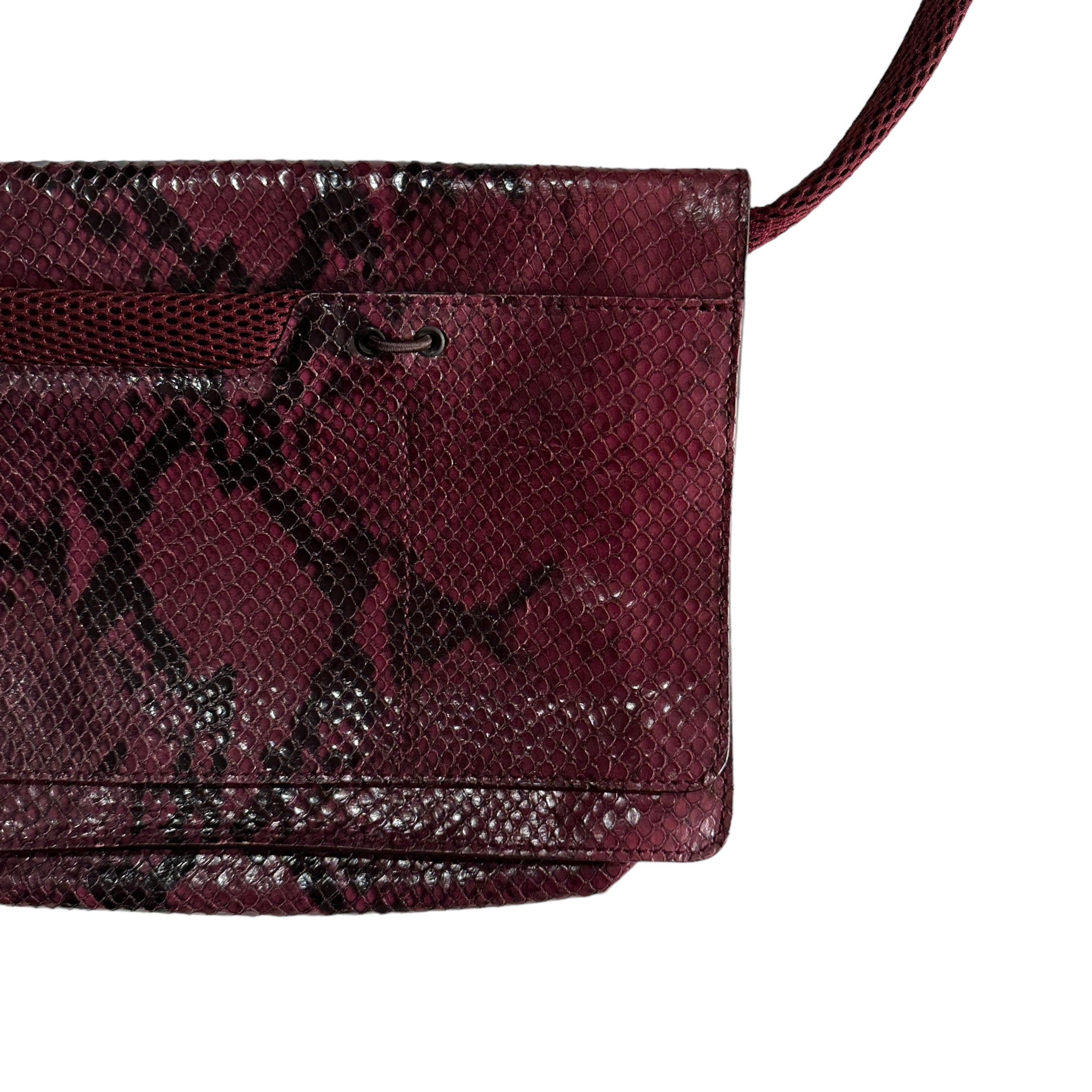 F/W 1999 Miu Miu Python Mesh Burgundy Shoulder Bag