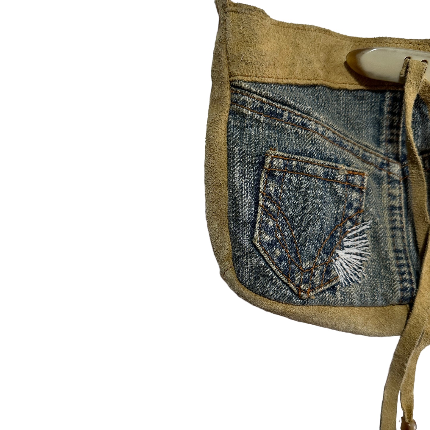 2000's Demin and Leather Shoulder Bag