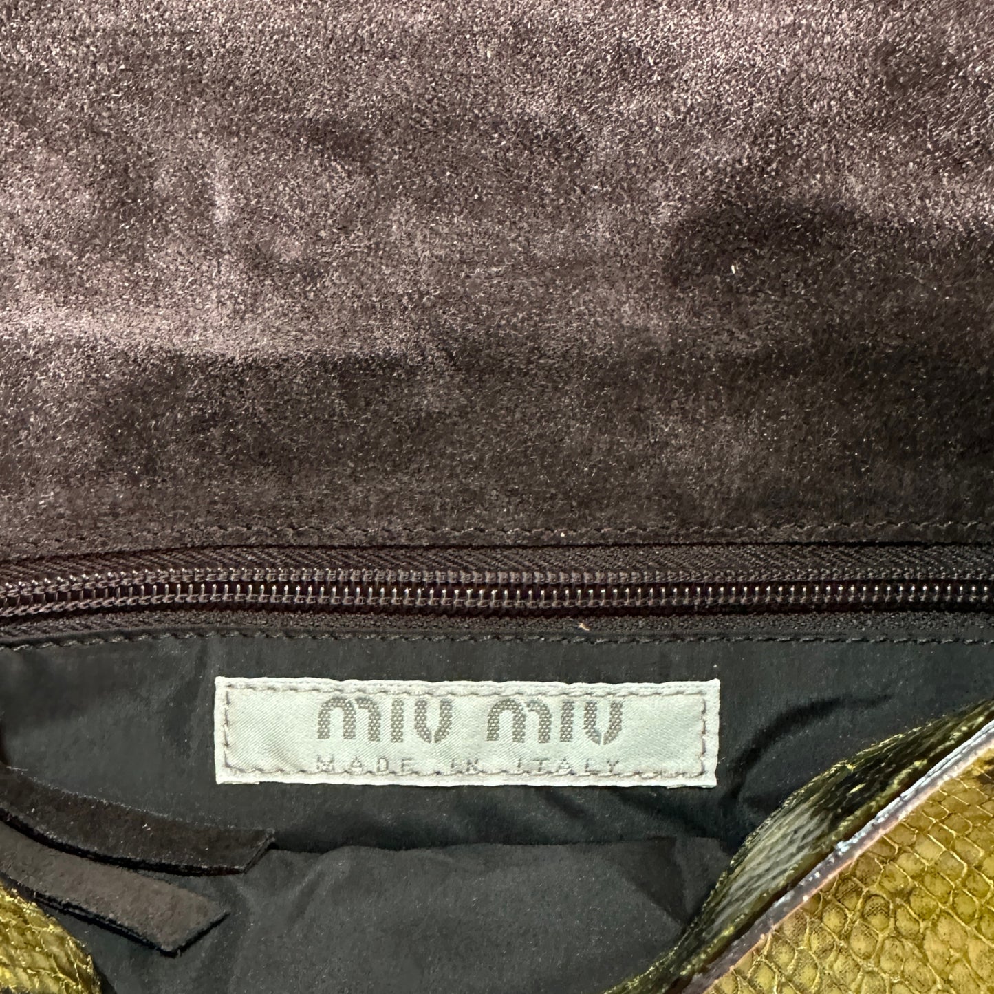 F/W 1999 Miu Miu Python Mesh Green Shoulder Bag