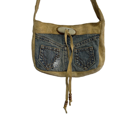 2000's Demin and Leather Shoulder Bag