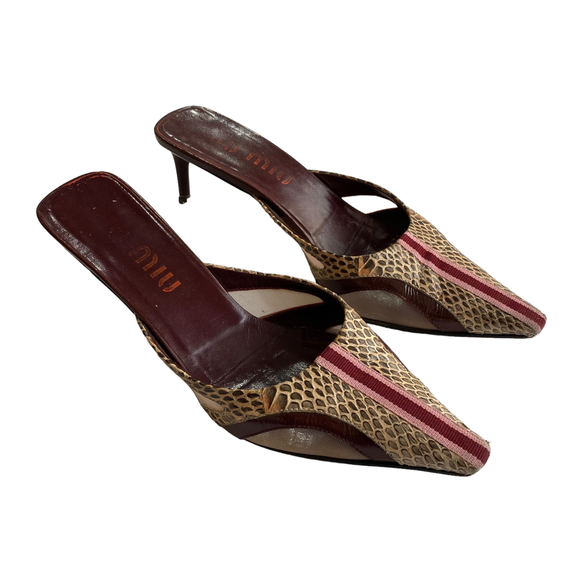 S/S 2000 Python Kitten Heels Mules (37EU)