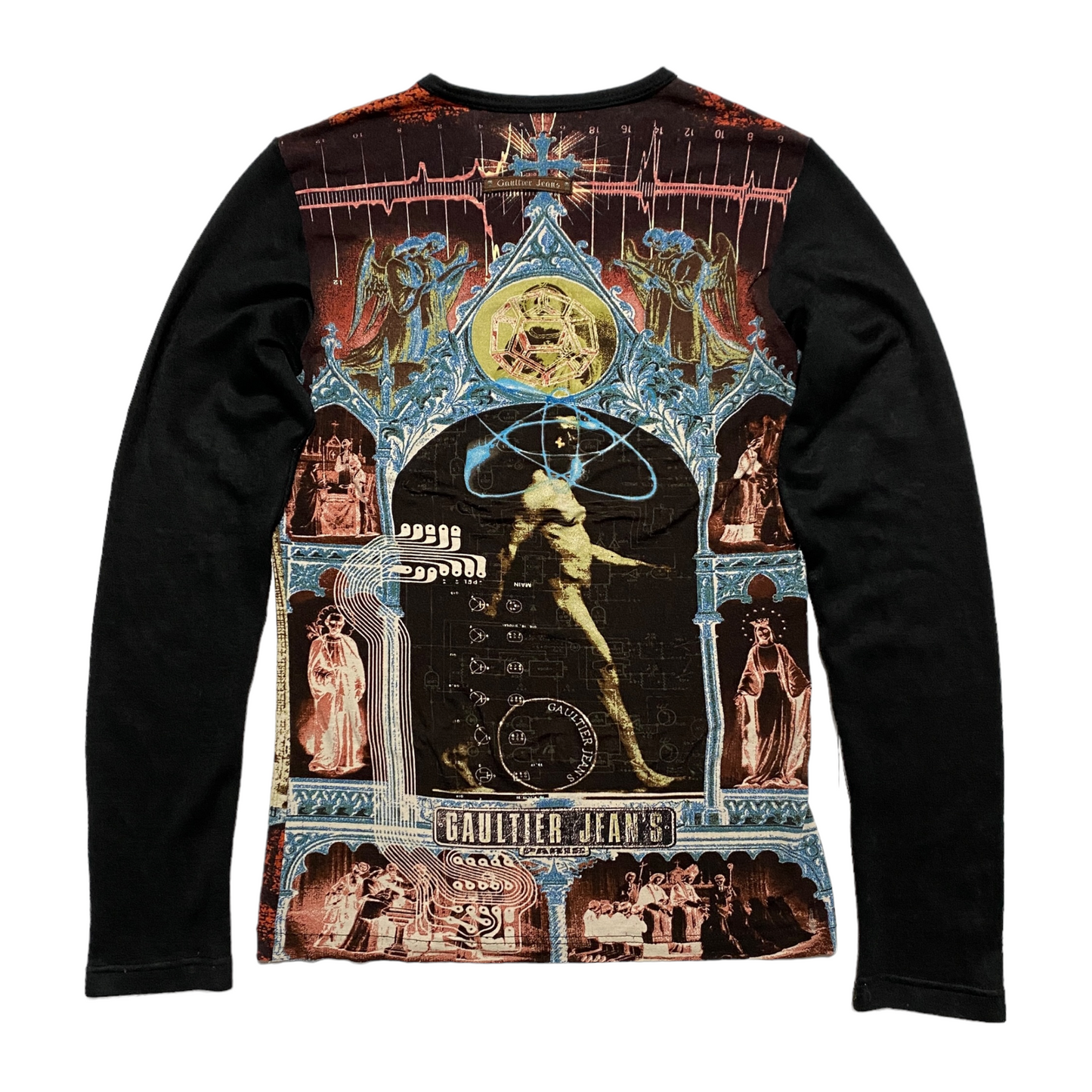 00's Jean Paul Gaultier Long Sleeve printed T-shirt (L)