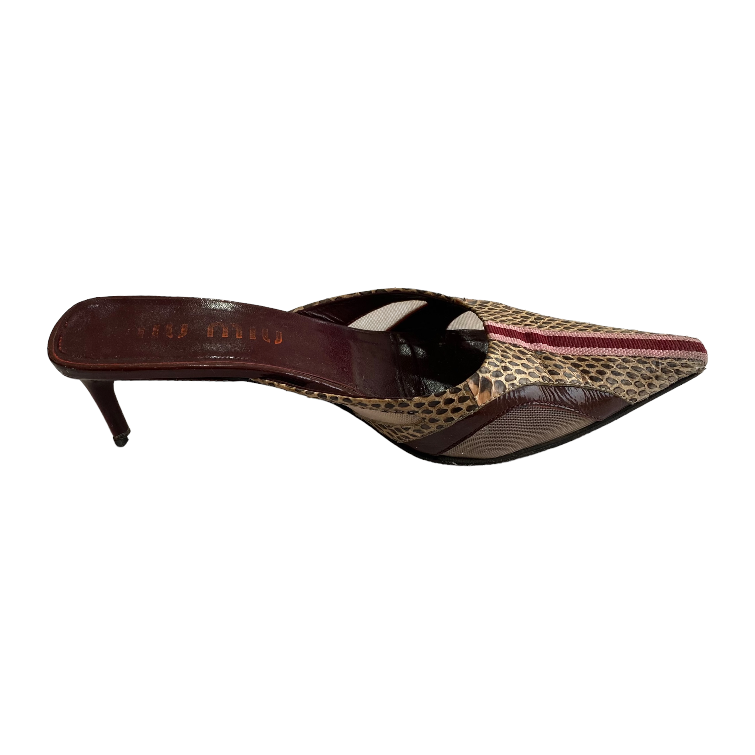 S/S 2000 Python Kitten Heels Mules (37EU)