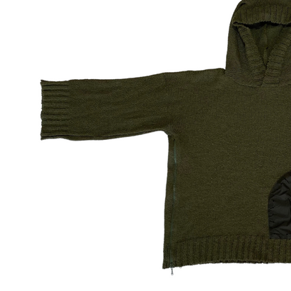 2000's Hooded Khaki Knit (L)
