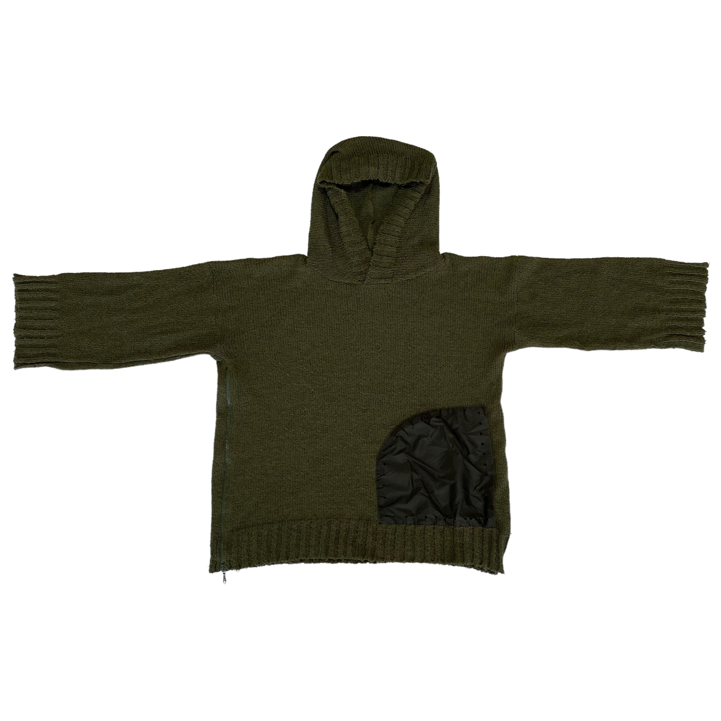 2000's Hooded Khaki Knit (L)