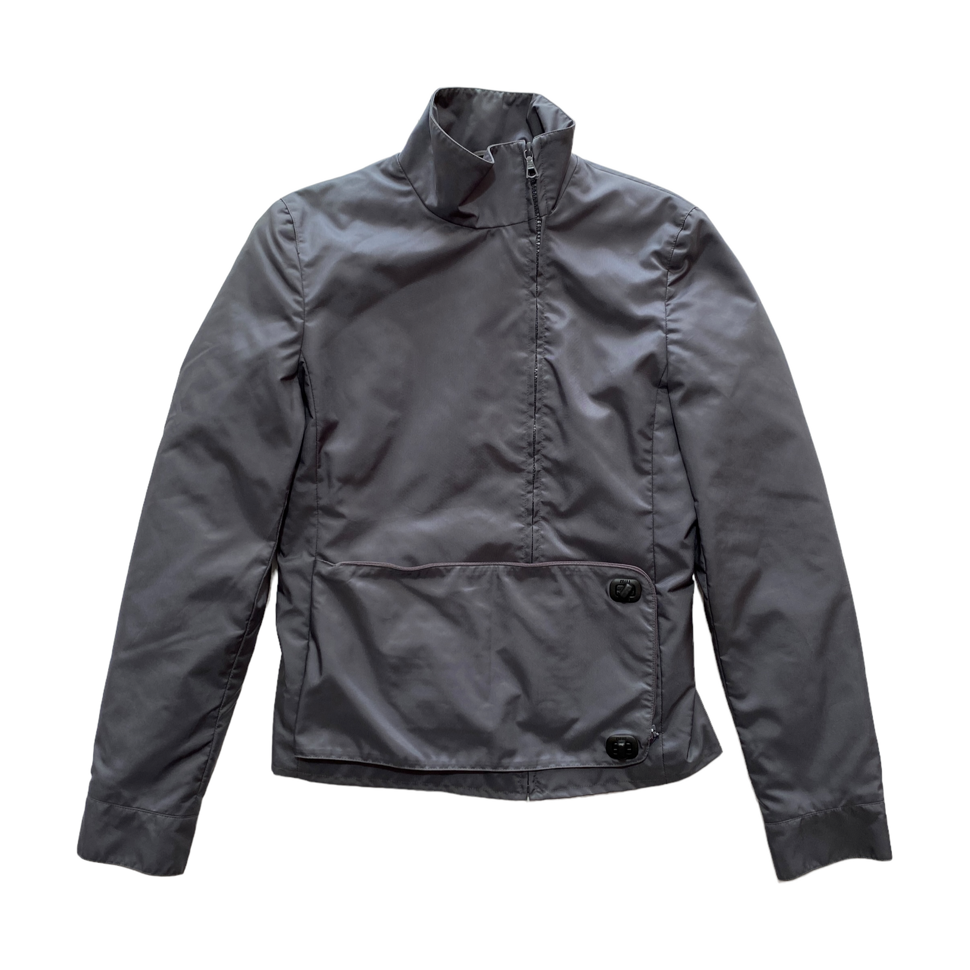 希少】miumiu men 99-00 ウールスタンドカラーニットブルゾン 紺