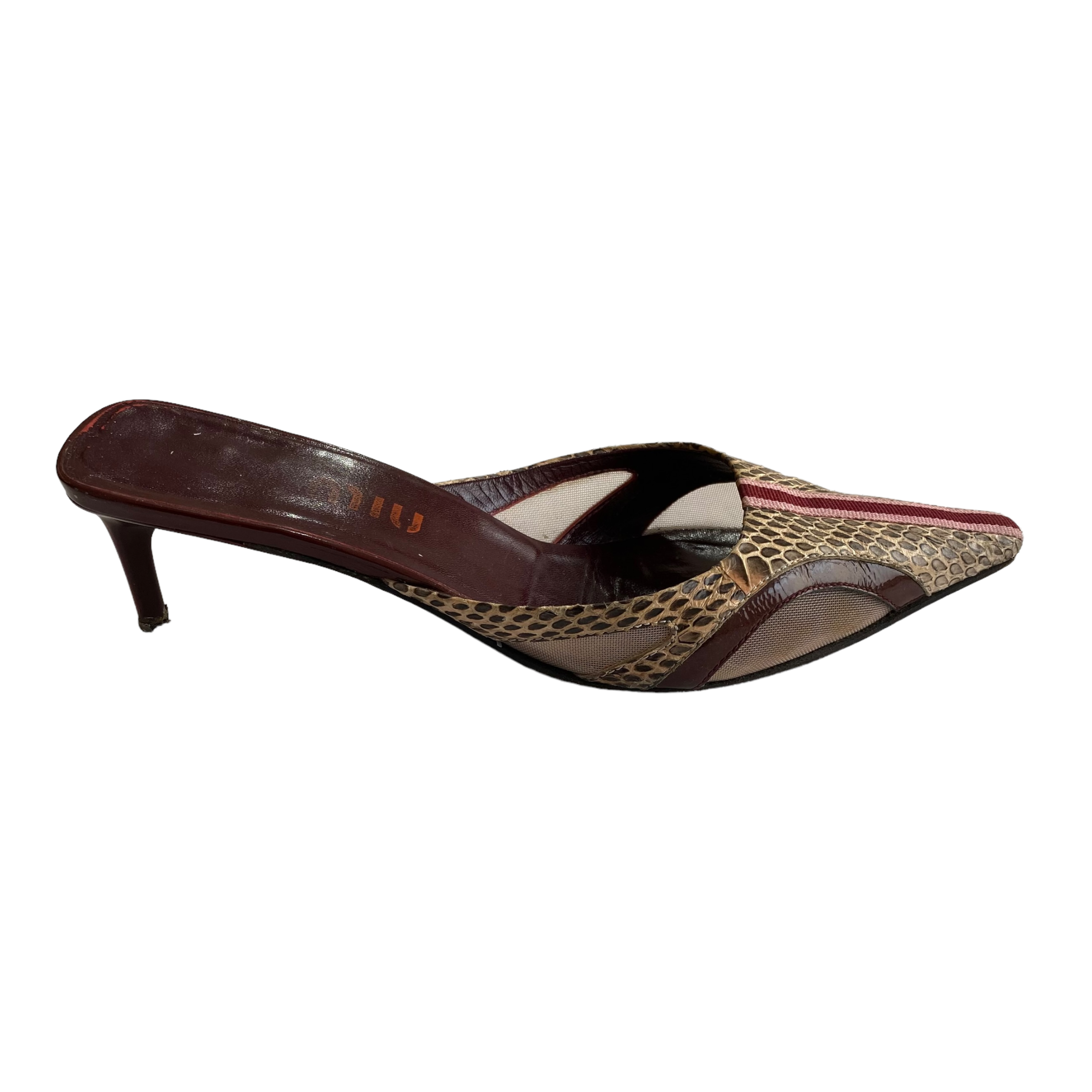 S/S 2000 Python Kitten Heels Mules (37EU)