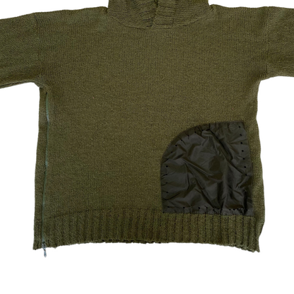2000's Hooded Khaki Knit (L)